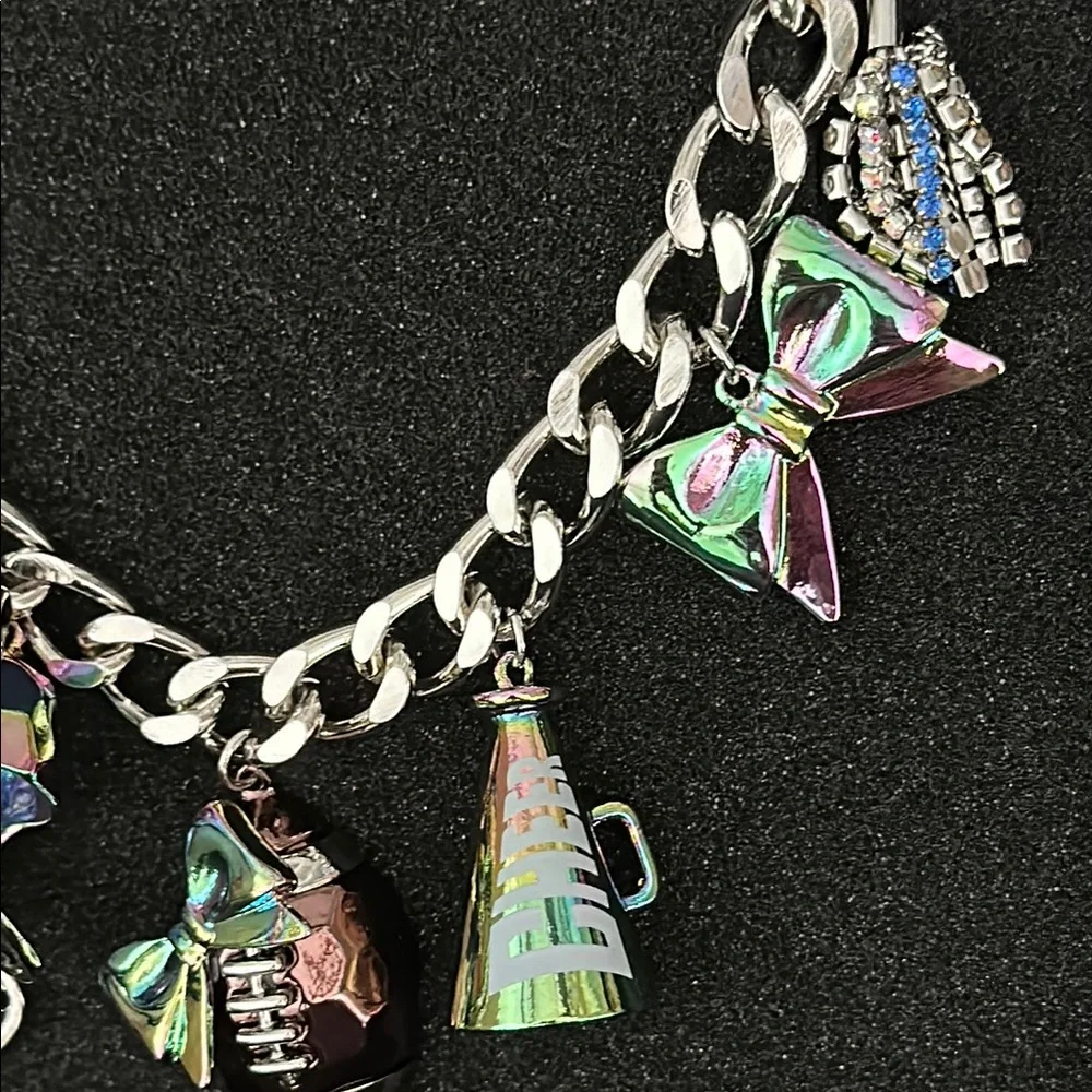 Betsey Johnson Football/Cheer Charm Necklace - Picture 3 of 5